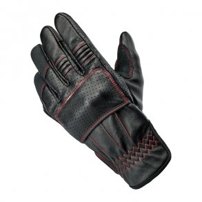 BILTWELL BELDEN GLOVES BLACK/REDLINE CE APPR.