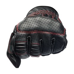 BILTWELL BELDEN GLOVES BLACK/REDLINE CE APPR.