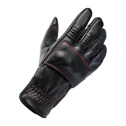 BILTWELL BELDEN GLOVES BLACK/REDLINE CE APPR.