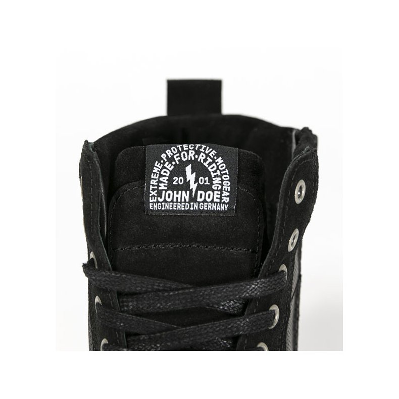 JOHN DOE MOTORCYCLE KEVLAR SNEAKERS. NEO BLACK/ BLACK CE APPR.