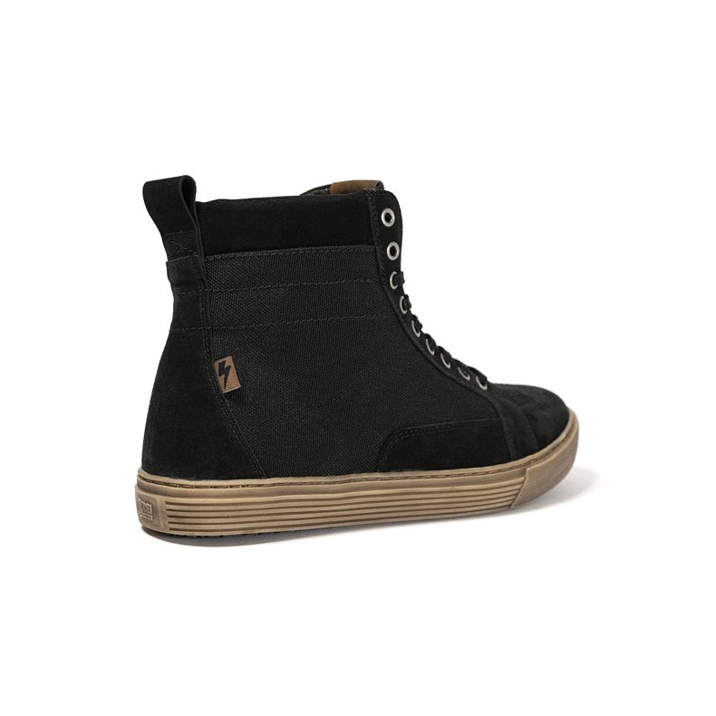 JOHN DOE MOTORCYCLE KEVLAR SNEAKERS. NEO BLACK/ BROWN CE APPR.