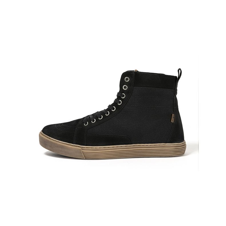 JOHN DOE MOTORCYCLE KEVLAR SNEAKERS. NEO BLACK/ BROWN CE APPR.