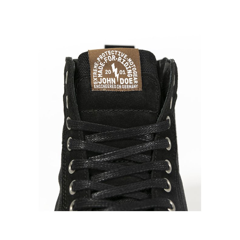 JOHN DOE MOTORCYCLE KEVLAR SNEAKERS. NEO BLACK/ BROWN CE APPR.