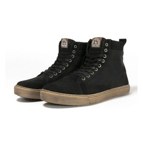 JOHN DOE MOTORCYCLE KEVLAR SNEAKERS. NEO BLACK/ BROWN CE APPR.