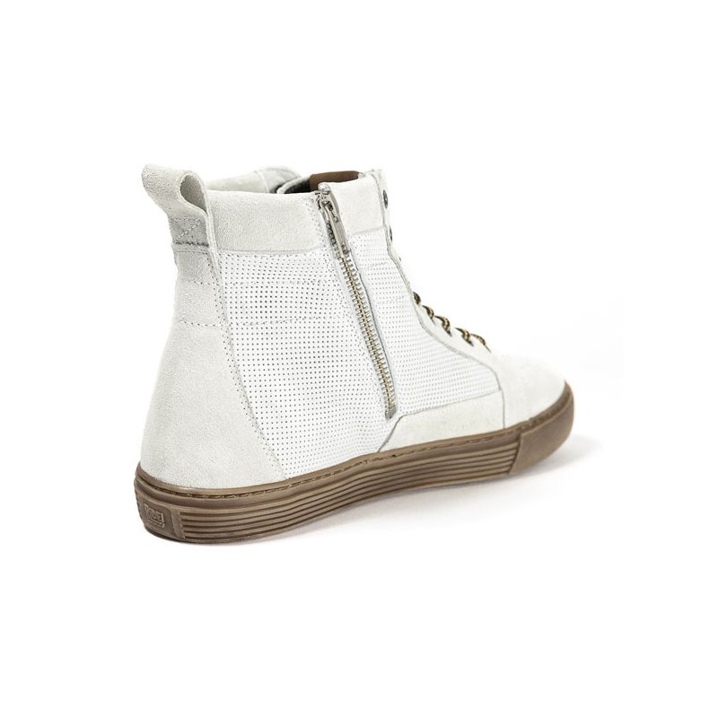 JOHN DOE MOTORCYCLE KEVLAR SNEAKERS. NEO WHITE/ BROWN CE APPR.