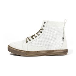 JOHN DOE MOTORCYCLE KEVLAR SNEAKERS. NEO WHITE/ BROWN CE APPR.