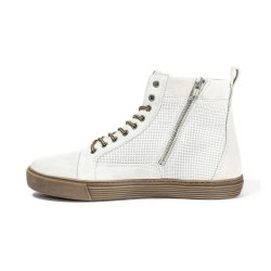JOHN DOE MOTORCYCLE KEVLAR SNEAKERS. NEO WHITE/ BROWN CE APPR.