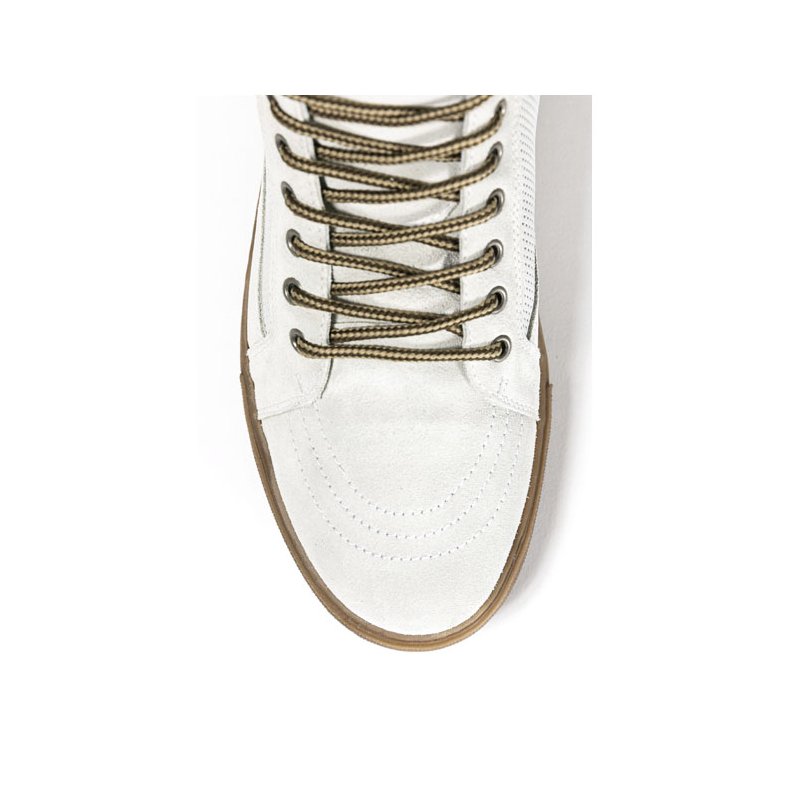 JOHN DOE MOTORCYCLE KEVLAR SNEAKERS. NEO WHITE/ BROWN CE APPR.