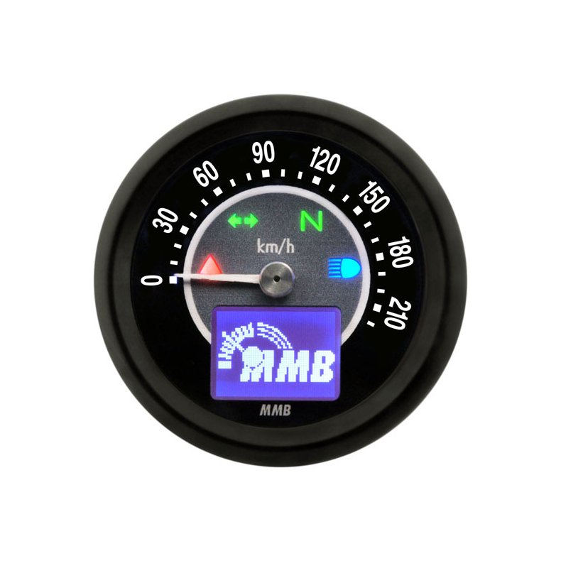  MMB ELT48 Target Speedometer Black Face, 0 - 220 km/h