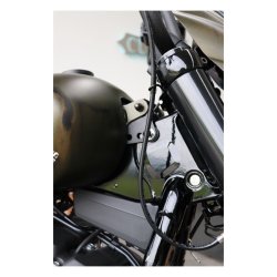 Cult-Werk, gas tank lift kit. Gloss black Steel. Gloss black powder coated.