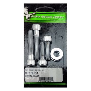 GW, TOP FRONT MOTOR MOUNT KIT. CHROME Chrome plated allen heads.  Fits: > 17-21 M8 Touring