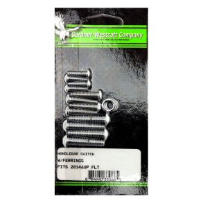 GW, HANDLEBAR SWITCH COVER HARDWARE. CHROME Chrome plated allen heads.  Fits: > 14-21 M8 Touring