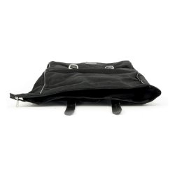 Twin 650 Saddeltaske lder. Longride, 'Old Chopper' waxed cotton saddlebag. Black Large. 