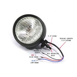 Flat Headlight Bottom Mount Black