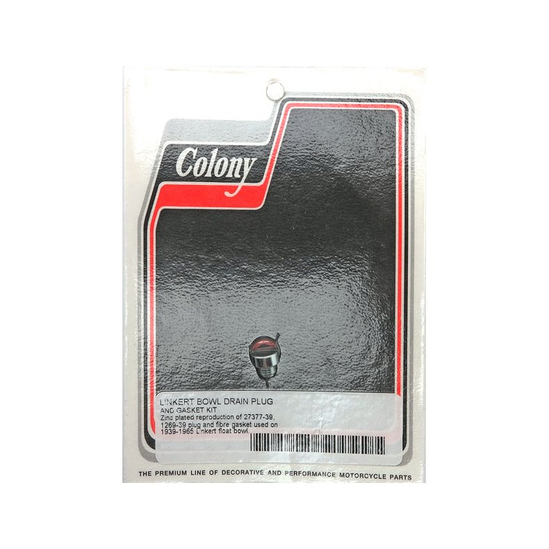 COLONY, LINKERT FLOAT BOWL DRAIN PLUG AND GASKET KIT 