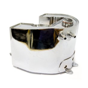 Oil tank, horseshoe top fill. Chrome 6v battery without battery rod tap supports  Fits: > 36-57 