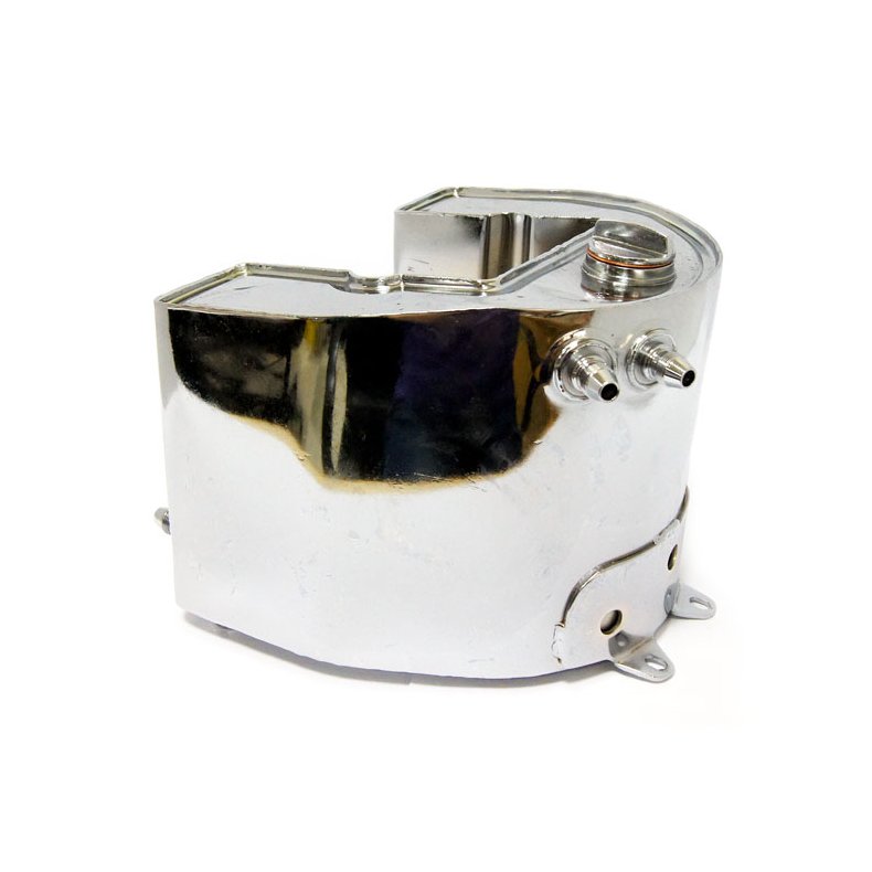 Oil tank, horseshoe top fill. Chrome 6v battery without battery rod tap supports  Fits: > 36-57 