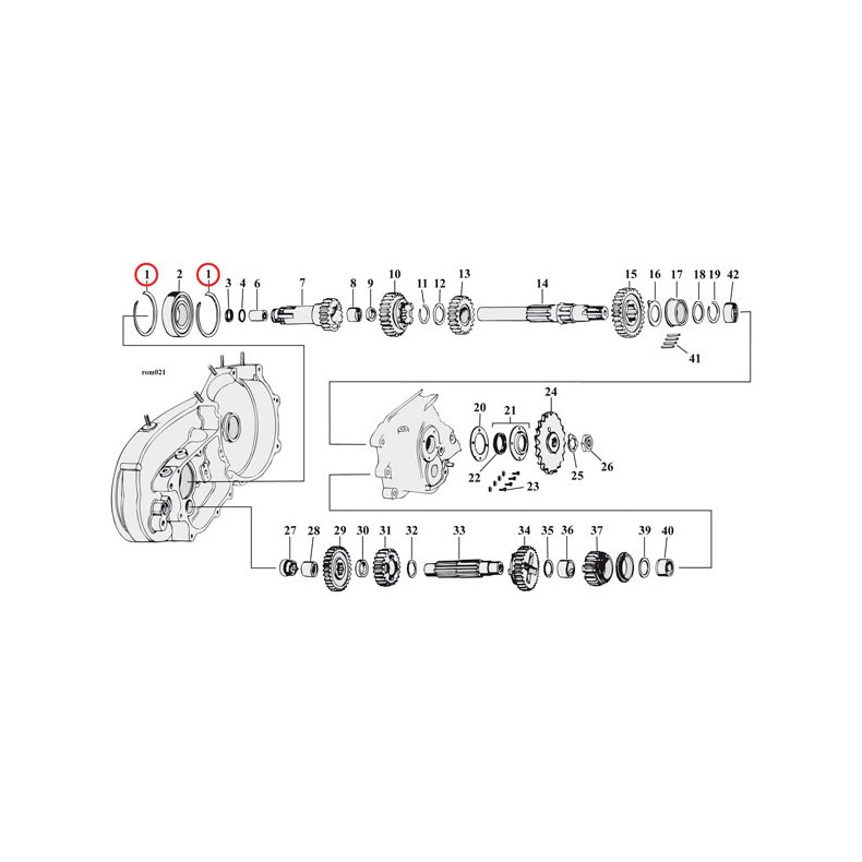 RET.RINGS, CLUTCH HUB BEARING INTERNAL  Fits: > 84-89 5-SP B.T.; L84-86 4-SP B.T.; 86-90 XL