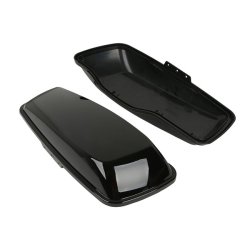 SADDLEBAG LID SET. BLACK Gloss black.