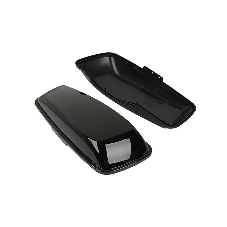 SADDLEBAG LID SET. BLACK Gloss black.