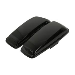 SADDLEBAG LID SET. BLACK Gloss black.
