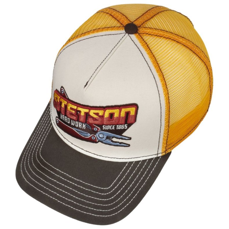 HARD WORK TRUCKER CAP YELLOW