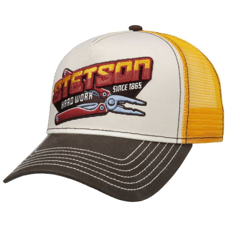 HARD WORK TRUCKER CAP YELLOW