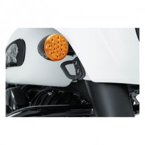 KURYAKYN, CUSTOM TIE-DOWN BRACKETS FRONT FORK. SATIN BLACK