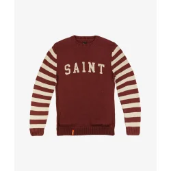 SAINT RETRO KNIT CREW (rd &amp; grn)