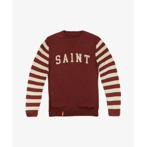 SAINT RETRO KNIT CREW (rd & grn)