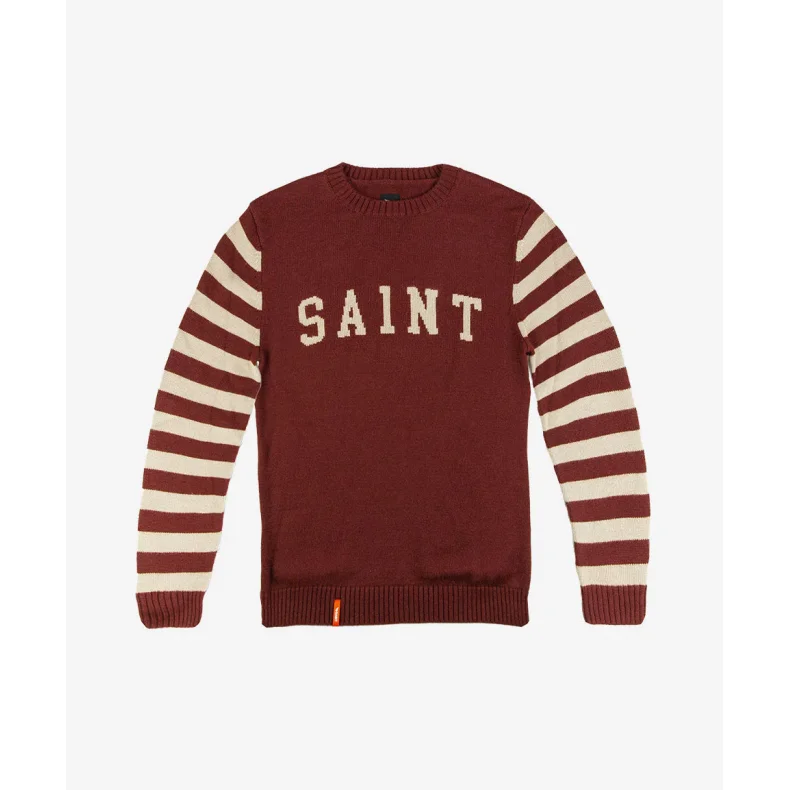 SAINT RETRO KNIT CREW (rd &amp; grn)