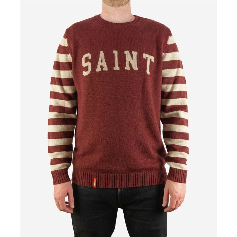 SAINT RETRO KNIT CREW (rd &amp; grn)