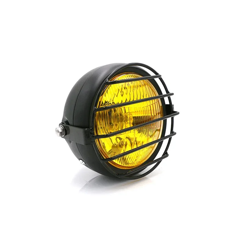 6.3" Headlight Yellow / Black - Metal Type