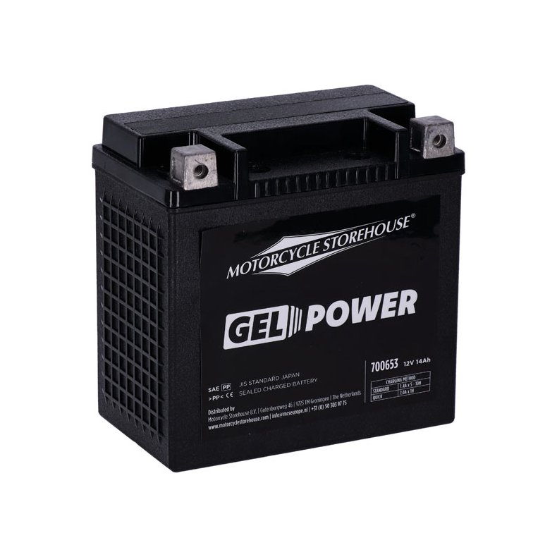 Batteri med hj CCA. MCS, Nano Series sealed GEL battery.  04-22 (NU) XL Sportster; 21-25