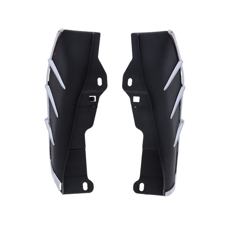 Seat heat deflector set. Black with chrome trim  09-25 FLT/Touring