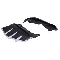 Seat heat deflector set. Black with chrome trim  09-25 FLT/Touring