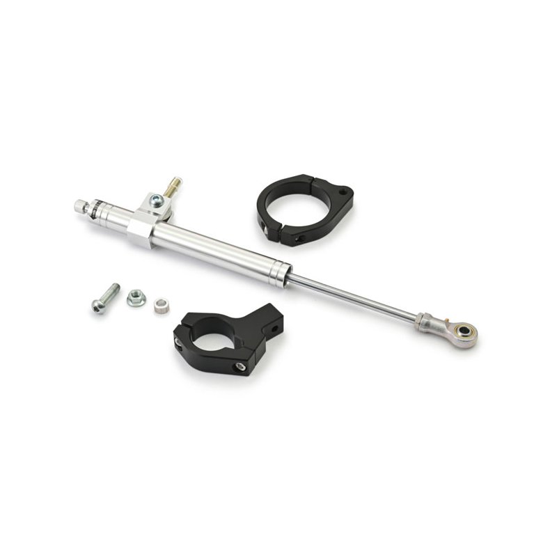 Daytona, steering damper kit. Silver  20-21 FXLRS Low Rider 114; 22-24 FXLRS Low Rider 117