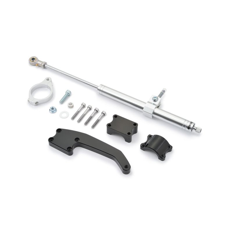 Daytona, steering damper kit. Silver M8 FLT/Touring: 17-23 