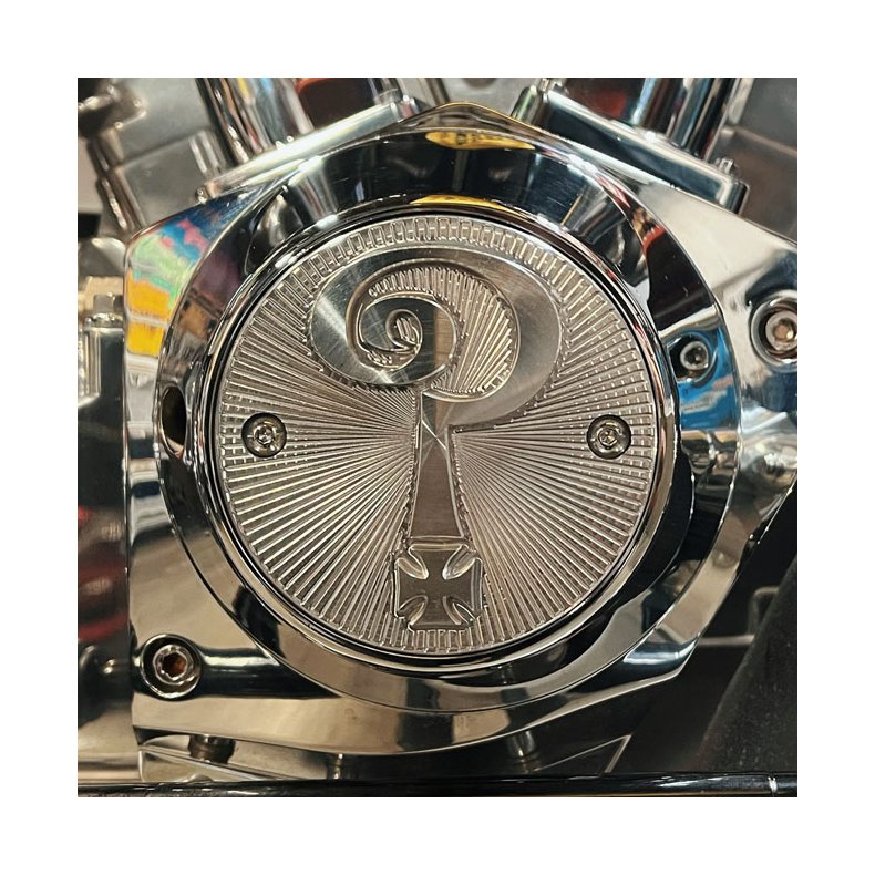 Indian Larry, 'Question Mark' 2-hole point cover.   70-99 big Twin