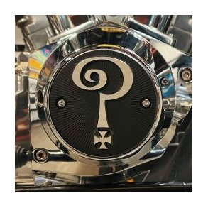 Indian Larry, 'Question Mark' 2-hole point cover.  70-99 big Twin