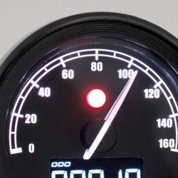 KOSO, D48 TNT-05 HD speedometer Black face with black bezel.
