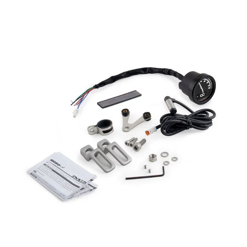 KOSO, D48 TNT-05 HD speedometer Black face with black bezel.