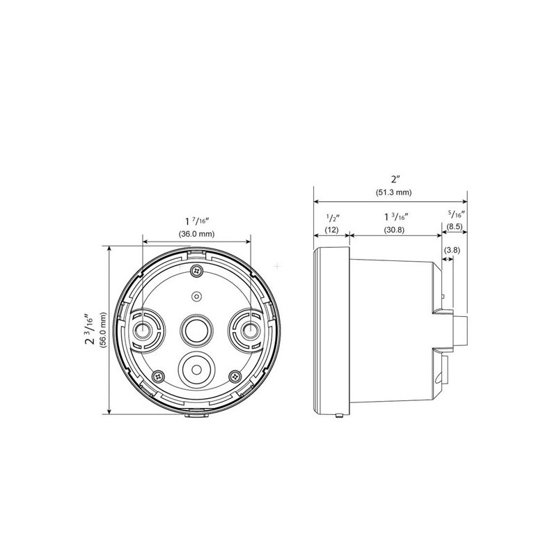 KOSO, D48 TNT-05 HD speedometer Black face with black bezel.