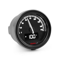 KOSO, D48 TNT-05 HD speedometer Black face with black bezel.