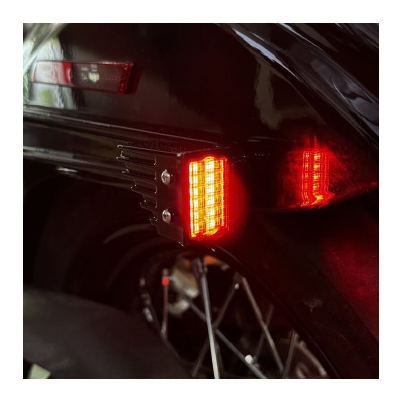 Black housing. Turn signals with Run/Brake/Turn option. Aggressively styled. 