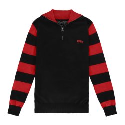 13 1/2 Outlaw half-zip sweater sweater black/red