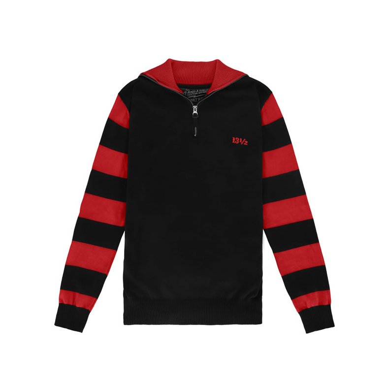 13 1/2 Outlaw half-zip sweater sweater black/red