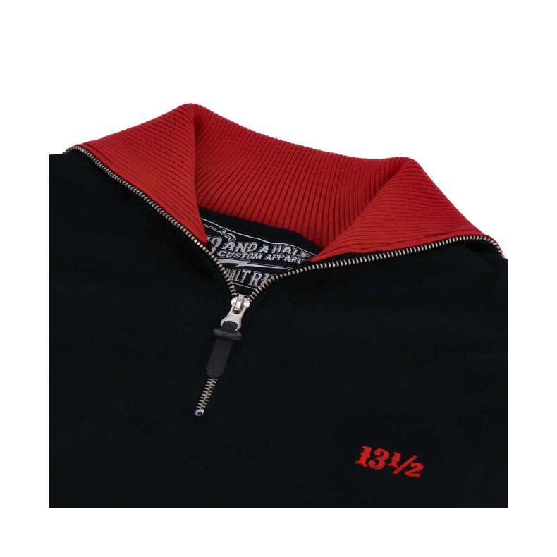 13 1/2 Outlaw half-zip sweater sweater black/red