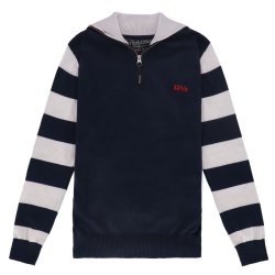 13 1/2 Outlaw half-zip sweater navy/offwhite