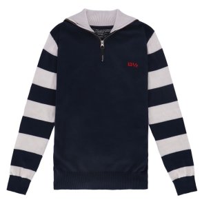 13 1/2 Outlaw half-zip sweater navy/offwhite